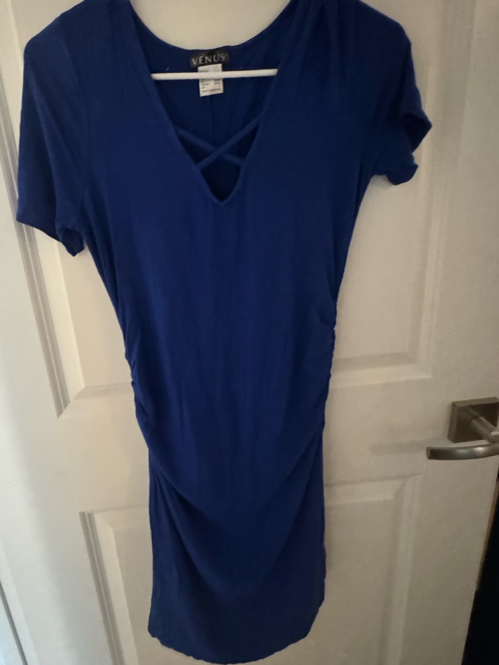 VENUS Royal Blue Dress Top with Label Detail